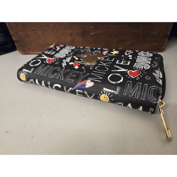 Disney Mickey Mouse Zip Around Wallet Love OMG Rainbow - Picture 4 of 6